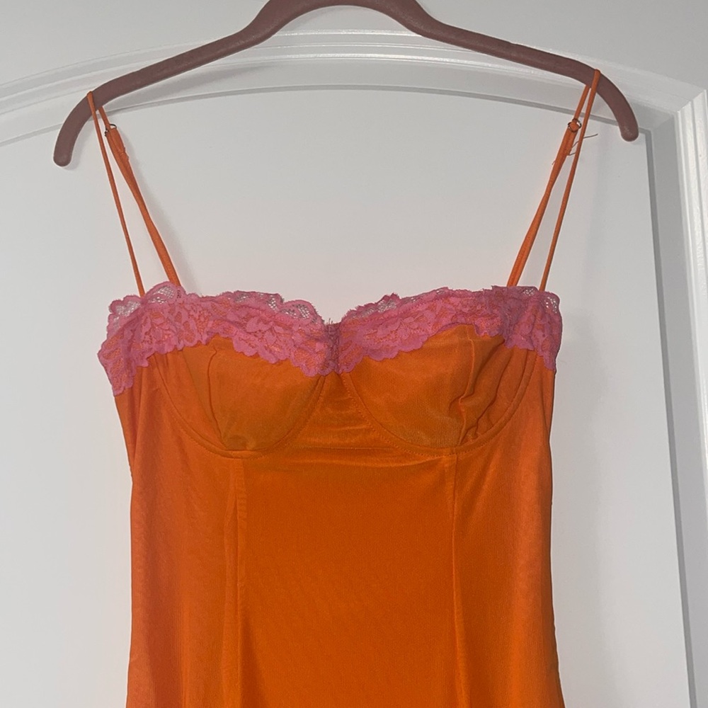 Sexy orange and pink dress